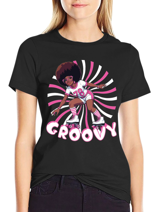 Groovy Roller Skate T-Shirt - Vintage 70s Style
