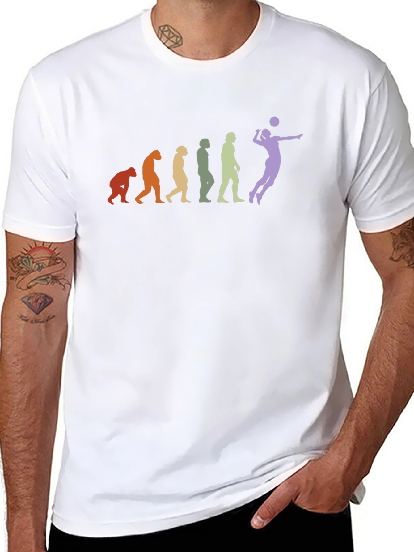 Volleyball Evolution Black T-Shirt