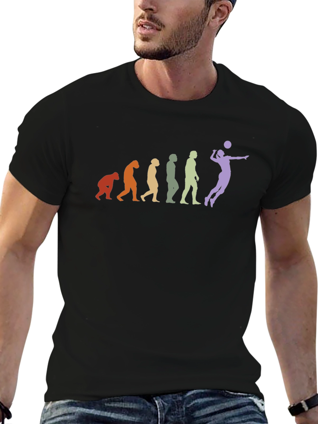 Volleyball Evolution Black T-Shirt