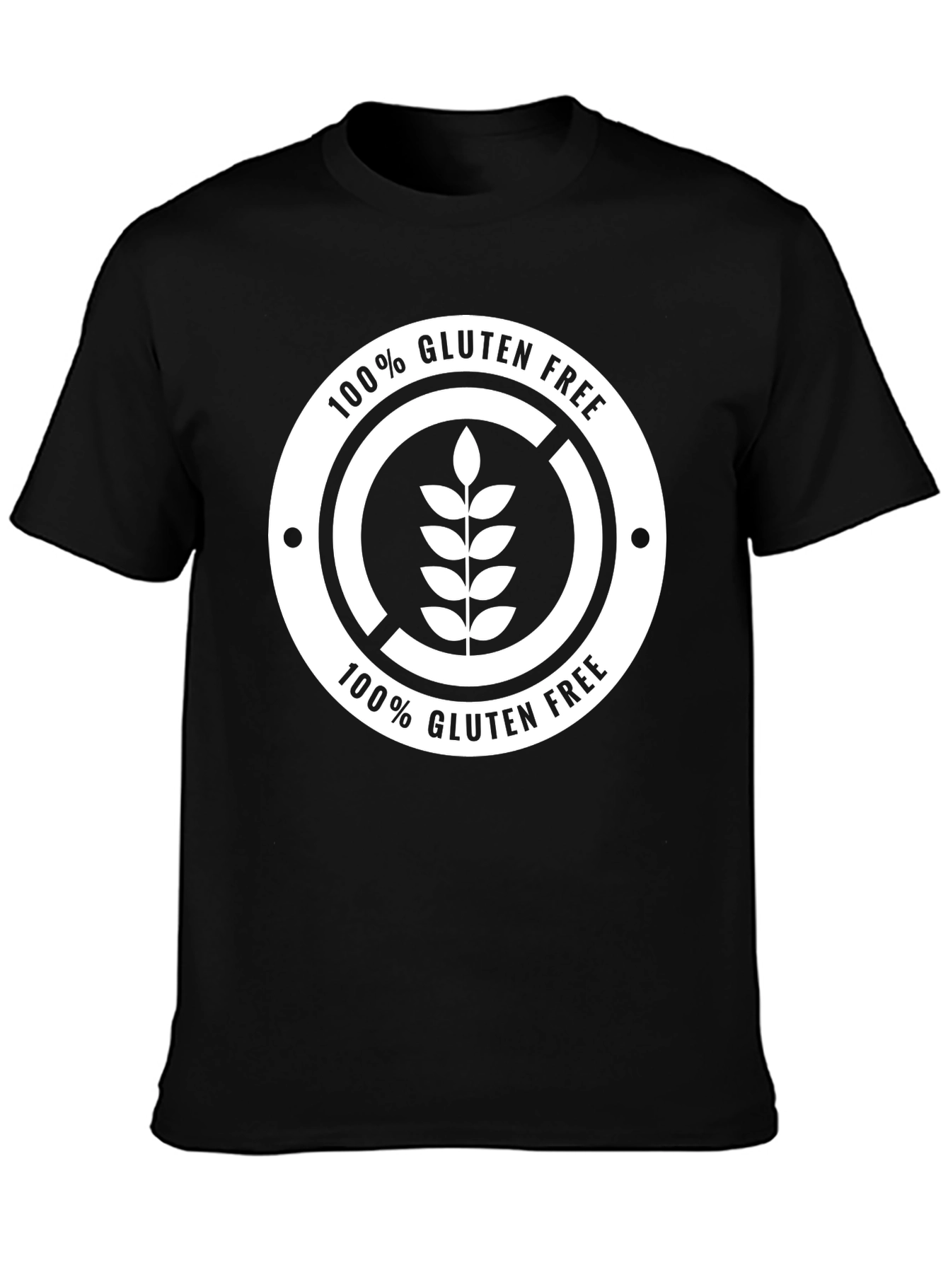 Gluten Free 100% Black T-Shirt