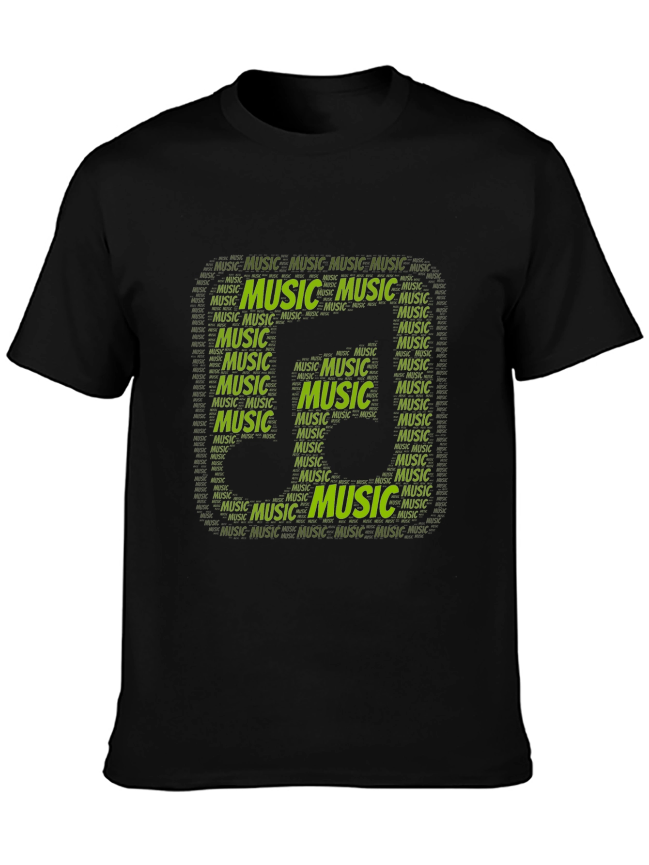 Music Word Art Graphic Tee - Black