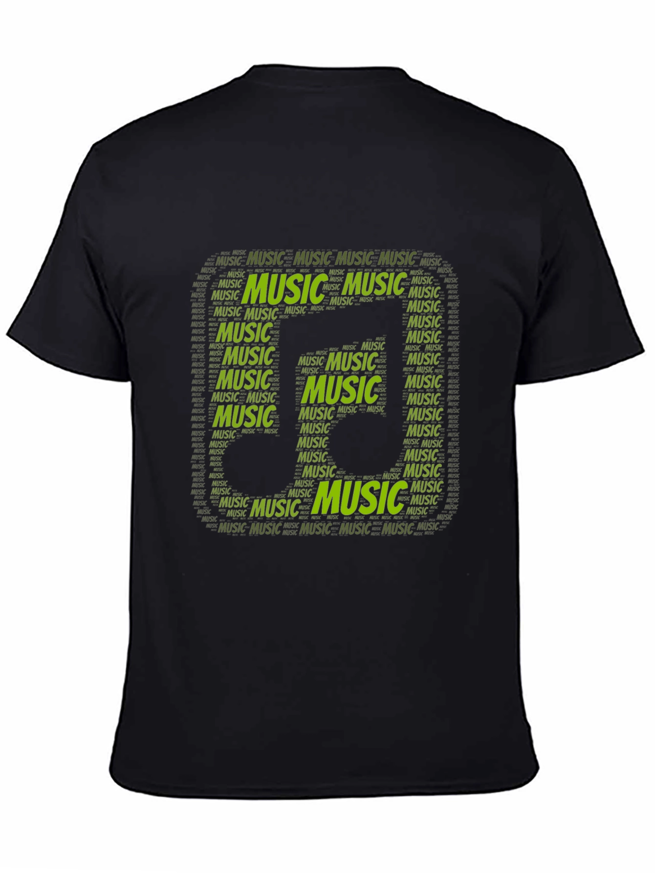 Music Word Art Graphic Tee - Black