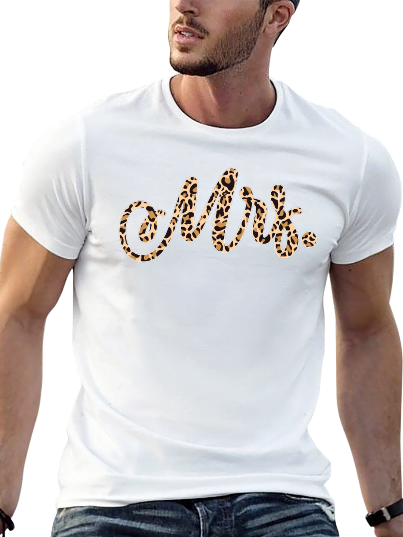 Mrs. Leopard Print T-Shirt - Newlywed Apparel