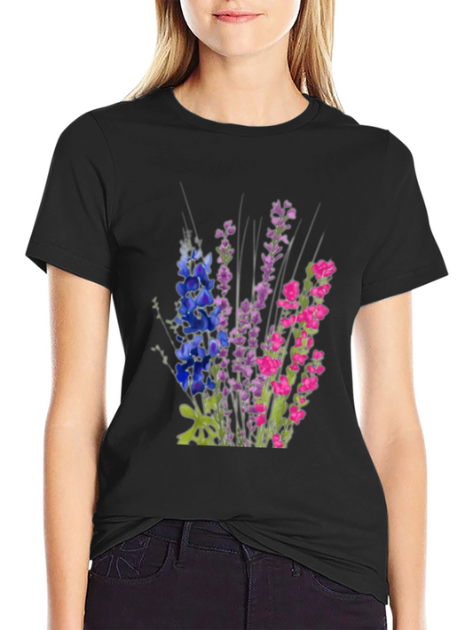 Floral Bouquet Graphic T-Shirt - Black
