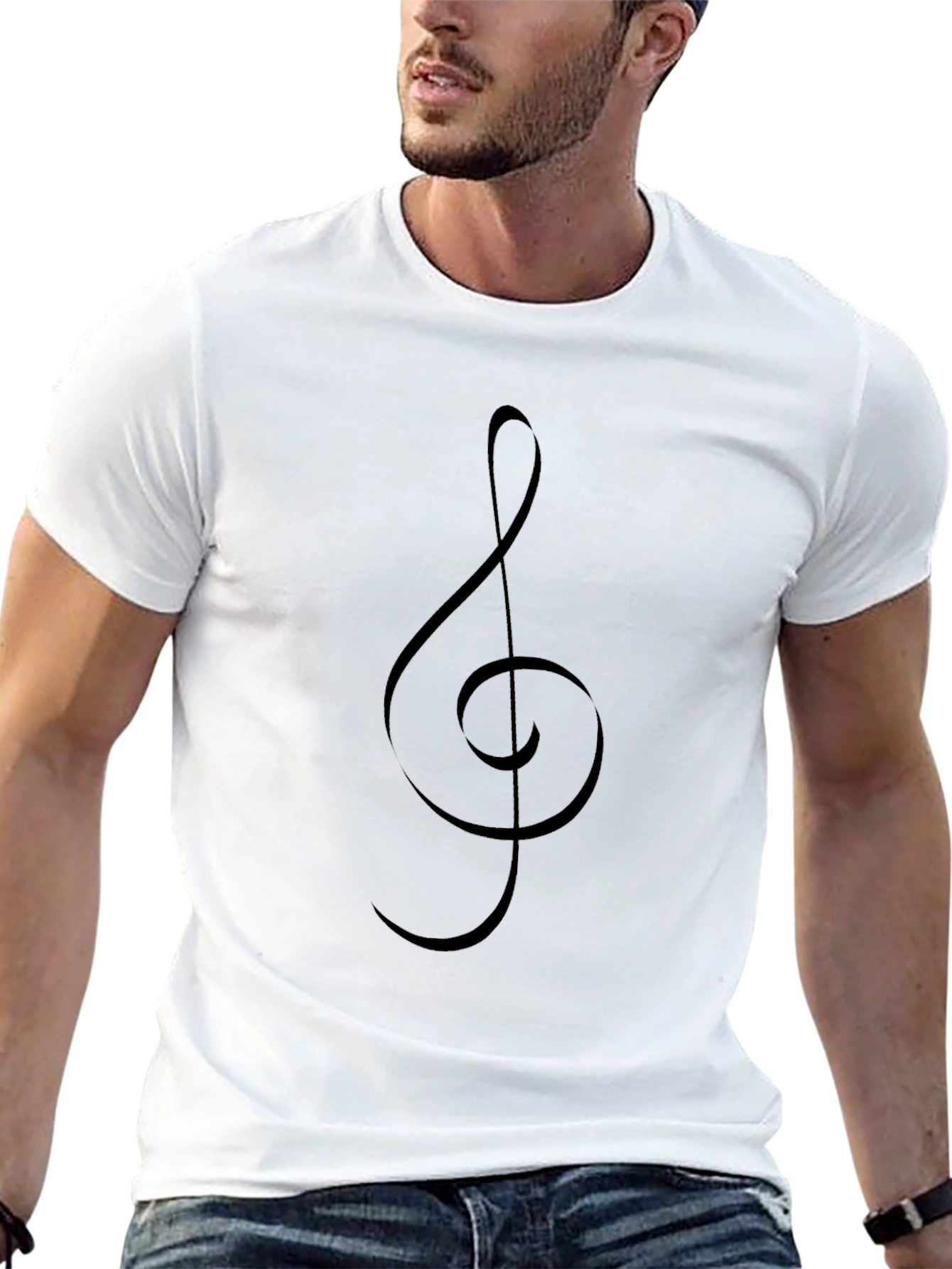 Black Treble Clef T-Shirt | Music Lover Apparel