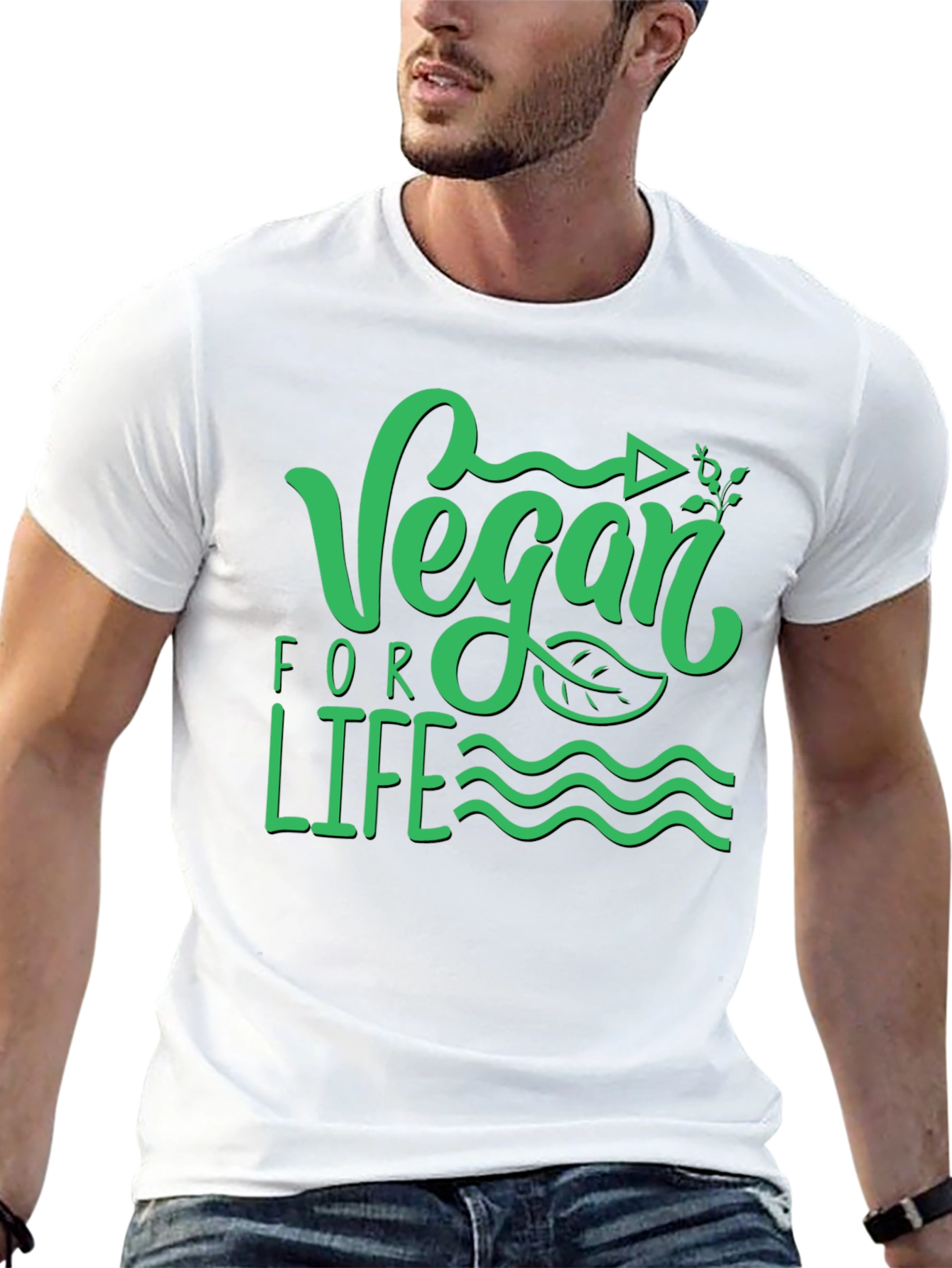 Vegan For Life Graphic T-Shirt Black