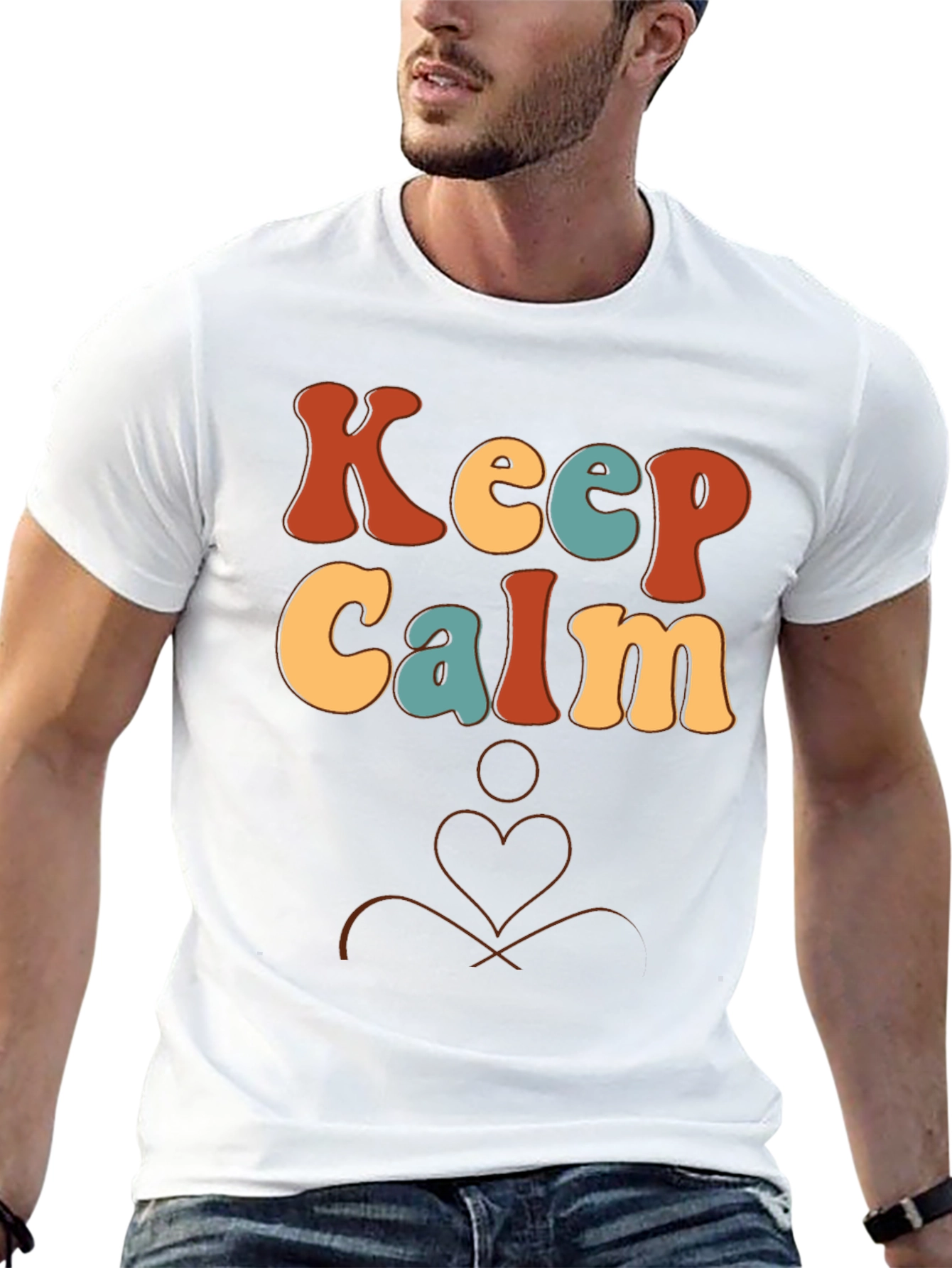 Keep Calm Retro Graphic Tee - Black