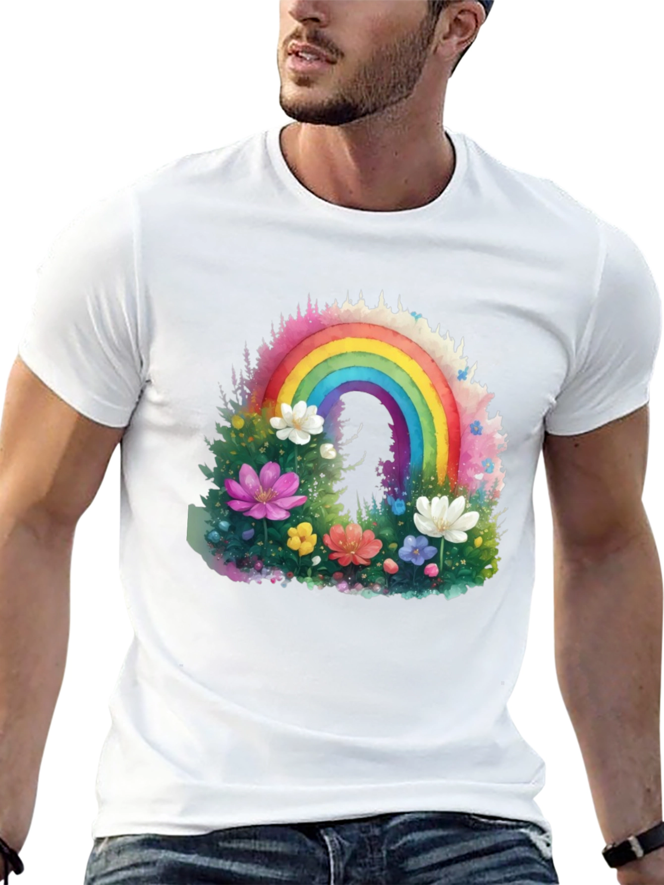 Rainbow Floral Graphic Tee