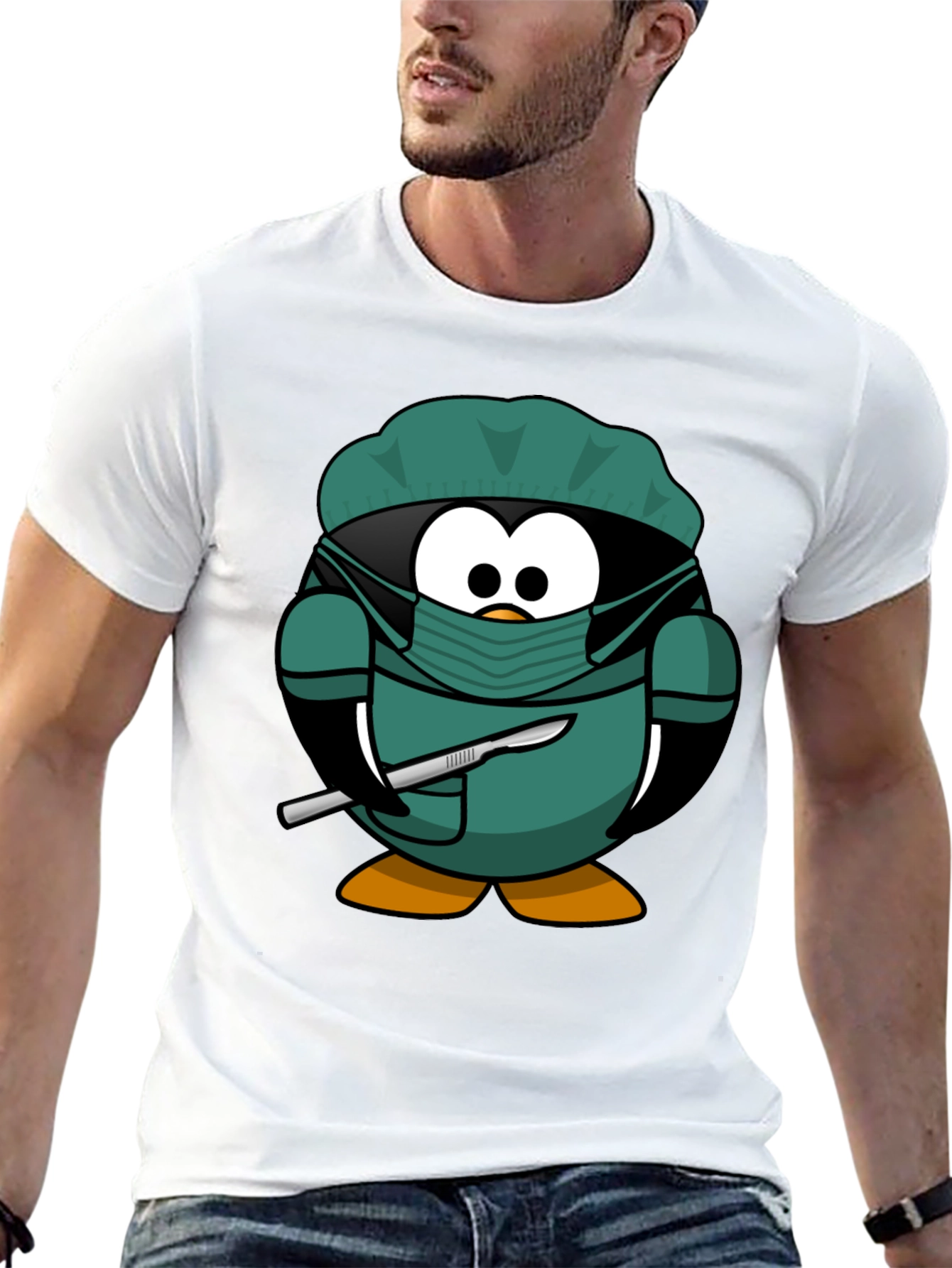 Surgeon Penguin T-Shirt - Novelty Graphic Tee