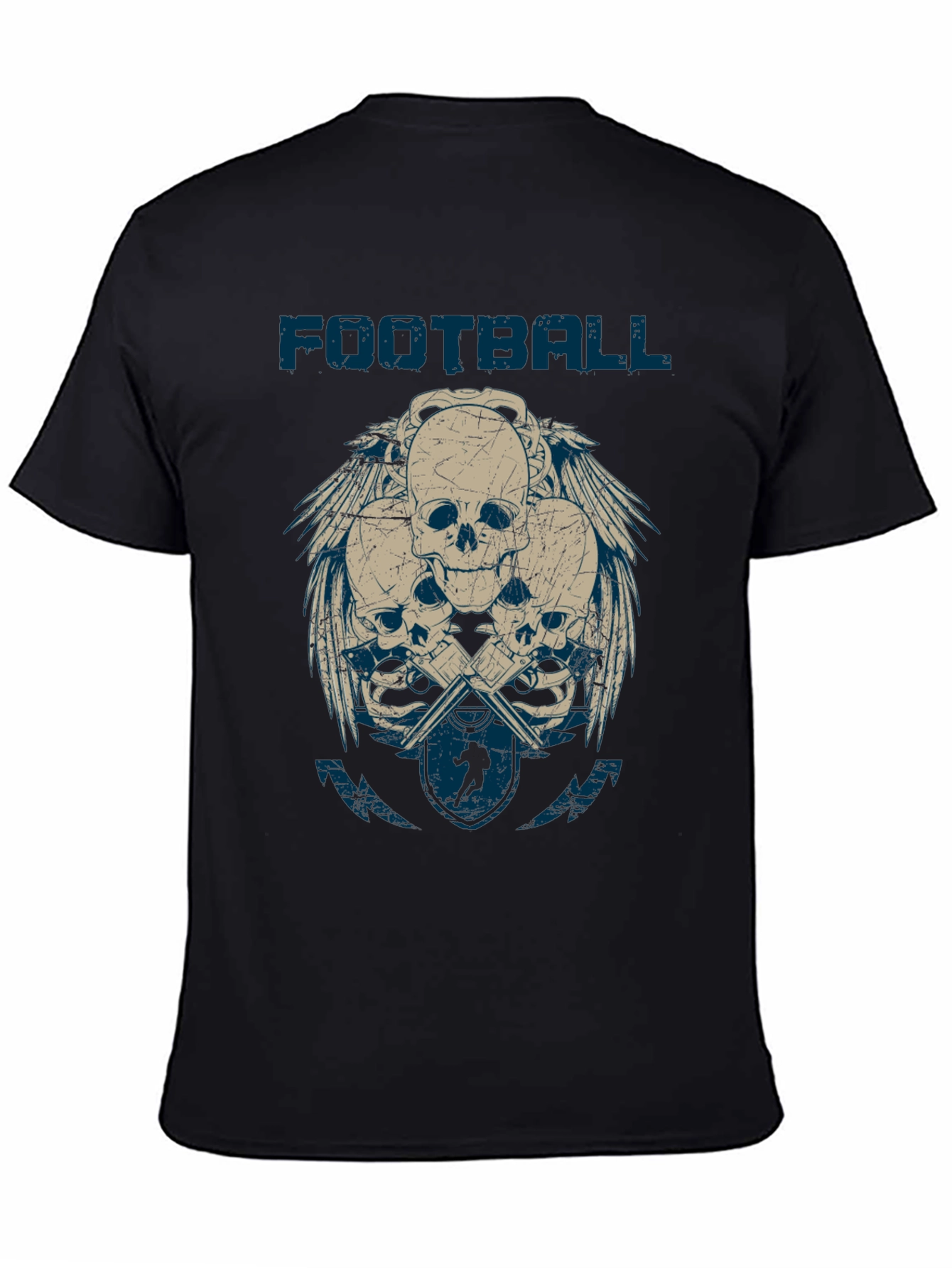 Football Skulls Graphic T-Shirt - Mens Casual Tee
