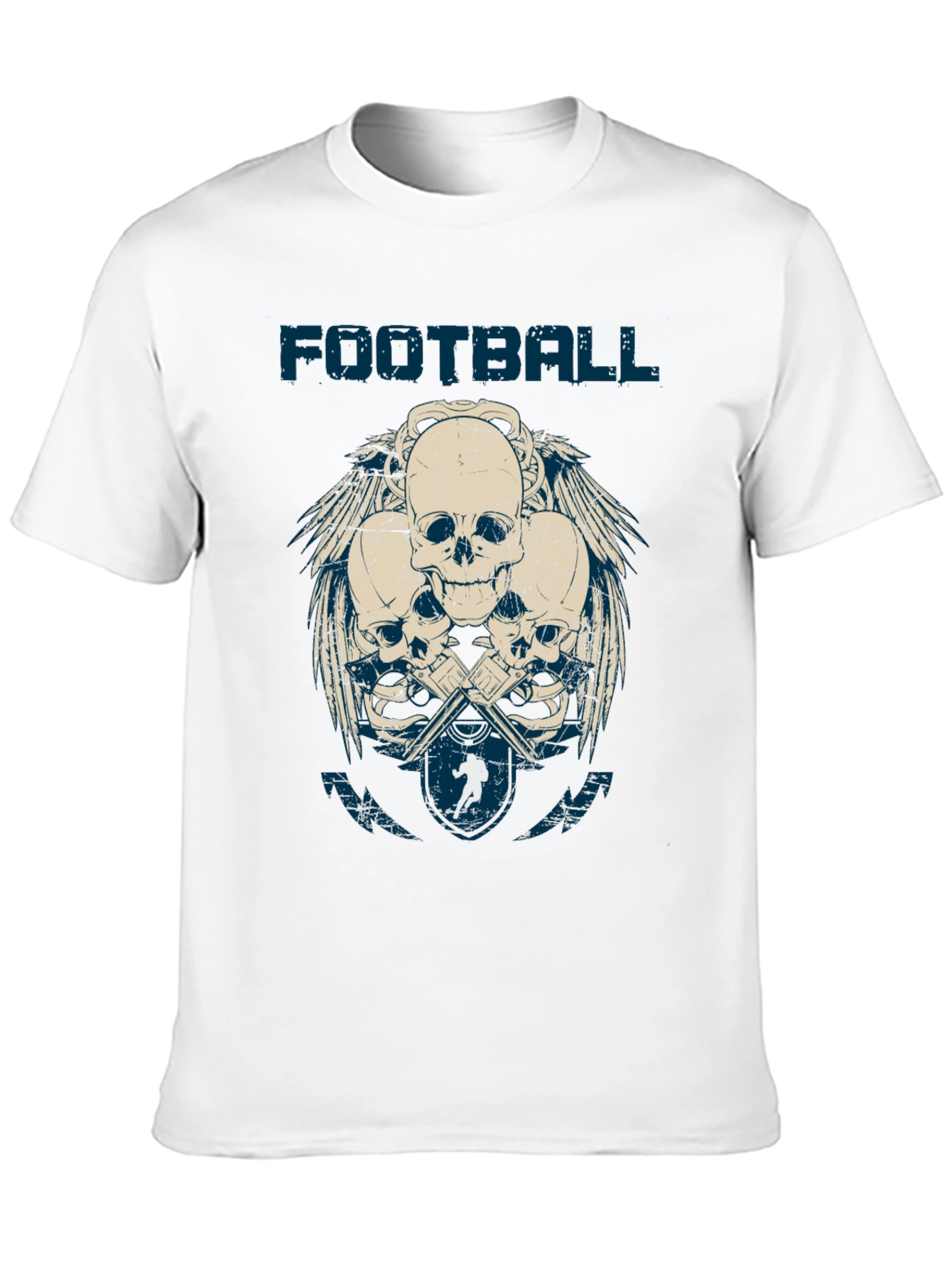 Football Skulls Graphic T-Shirt - Mens Casual Tee