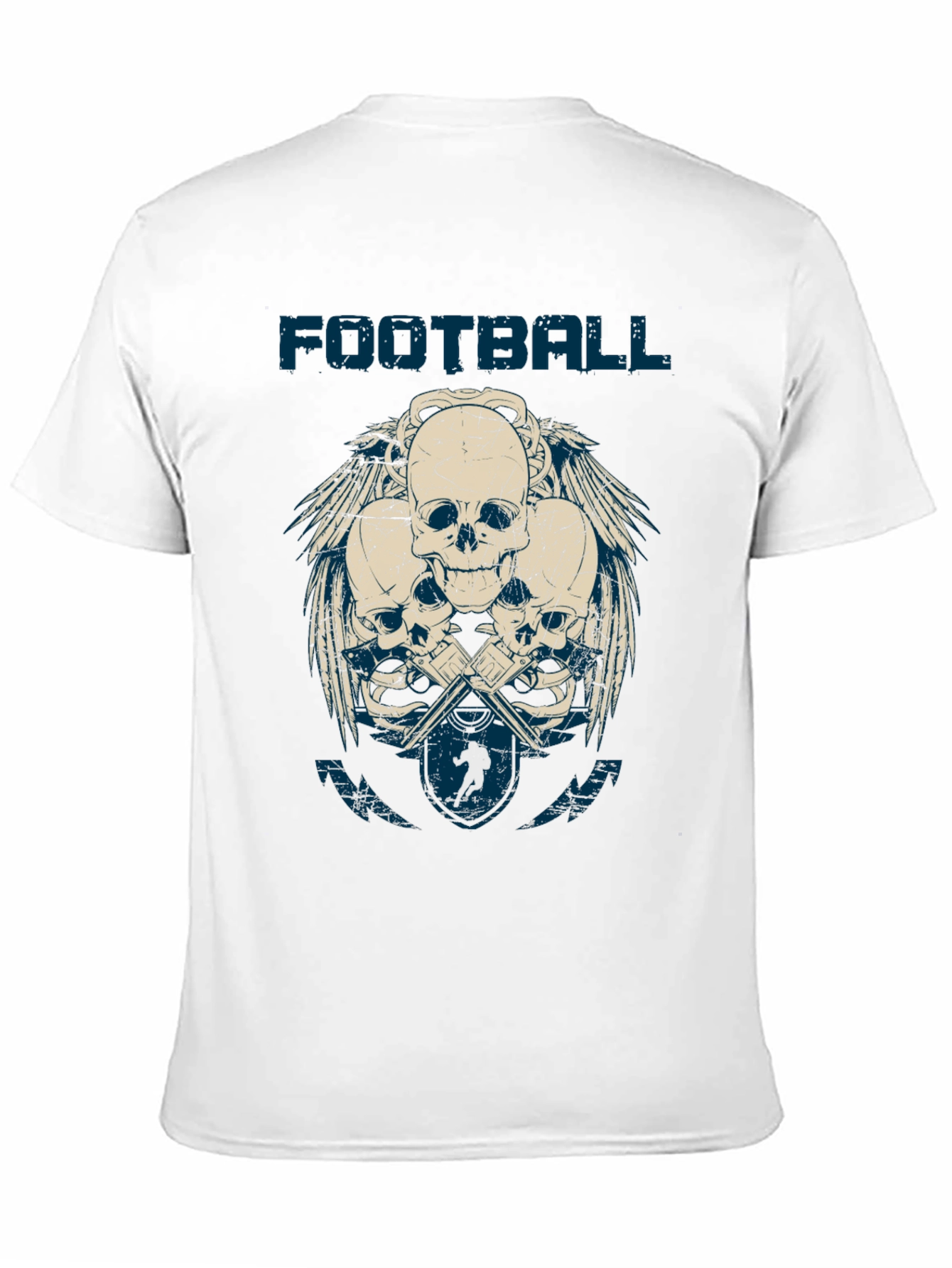 Football Skulls Graphic T-Shirt - Mens Casual Tee