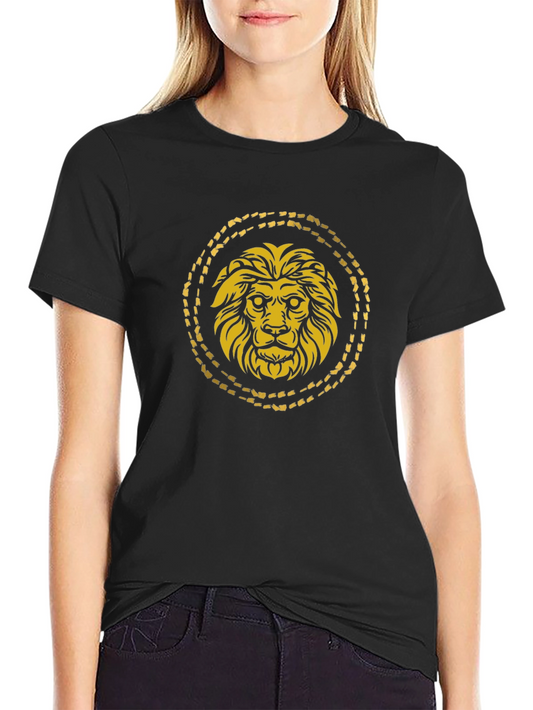 Golden Lion Graphic Black T-Shirt