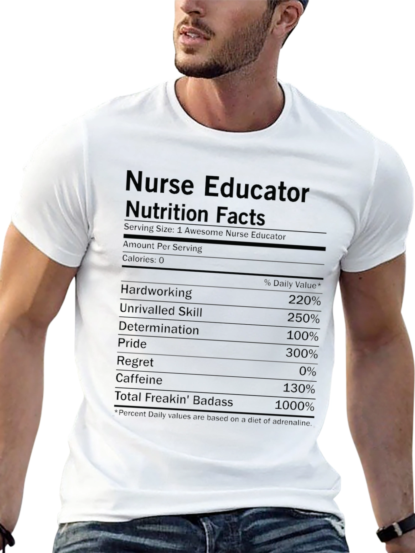 Nurse Educator Nutrition Facts Graphic T-Shirt