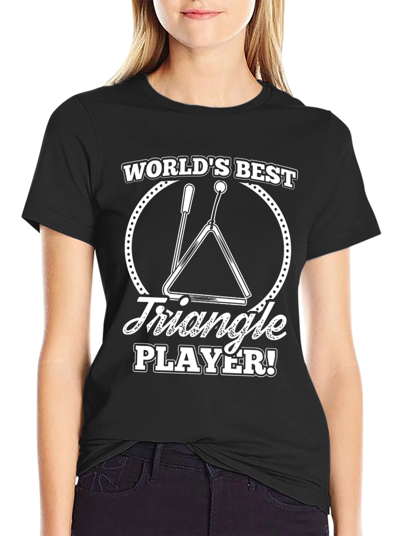 Worlds Best Triangle Player Black Graphic T-Shirt