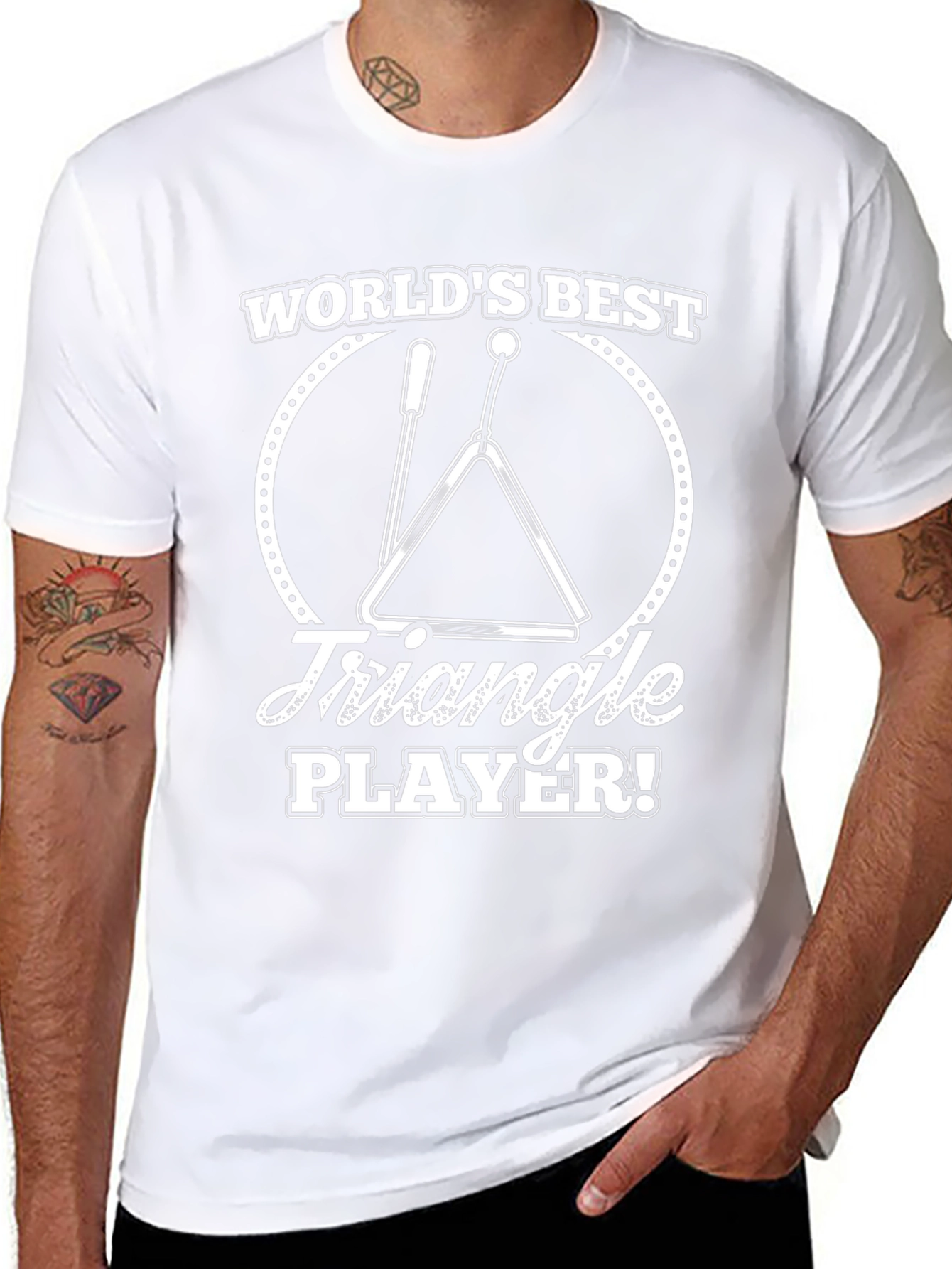 Worlds Best Triangle Player Black Graphic T-Shirt