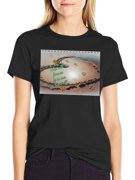 Dog Lover Memorial T-Shirt Beach Heart Design