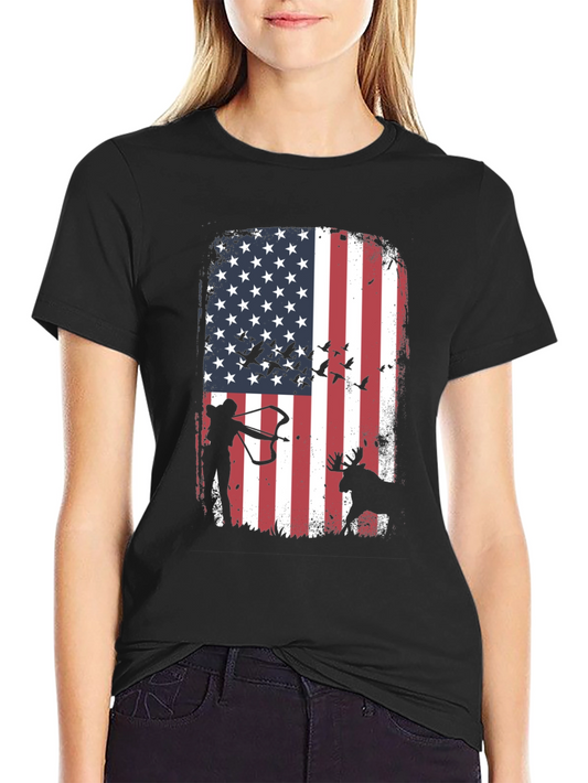 American Flag Hunting T-Shirt