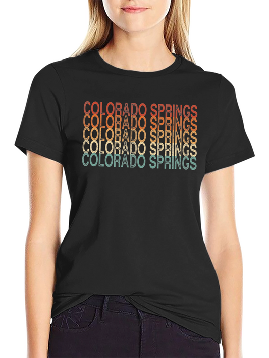 Colorado Springs Retro T-Shirt - Black