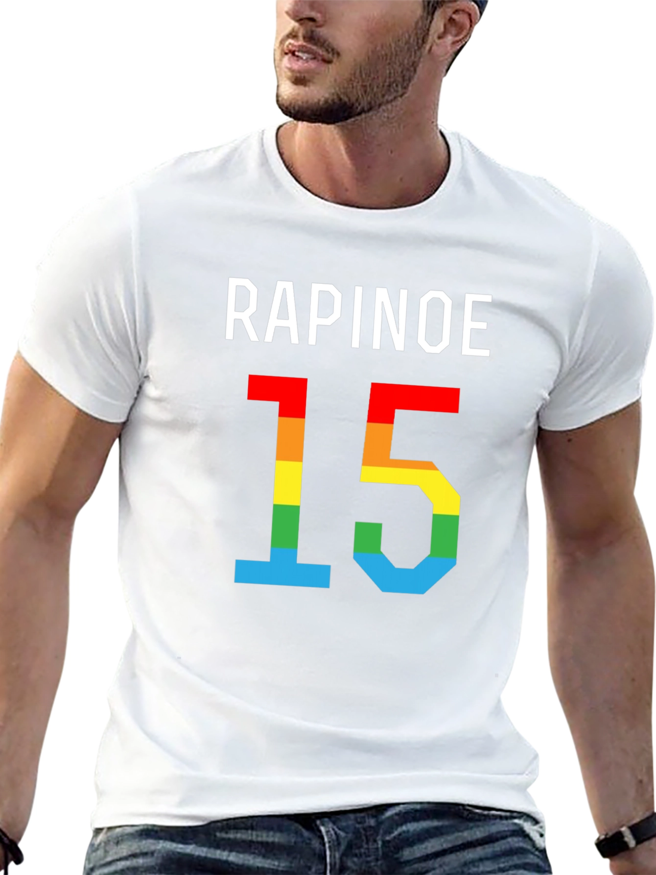 Rapinoe 15 Rainbow Pride T-Shirt - Black