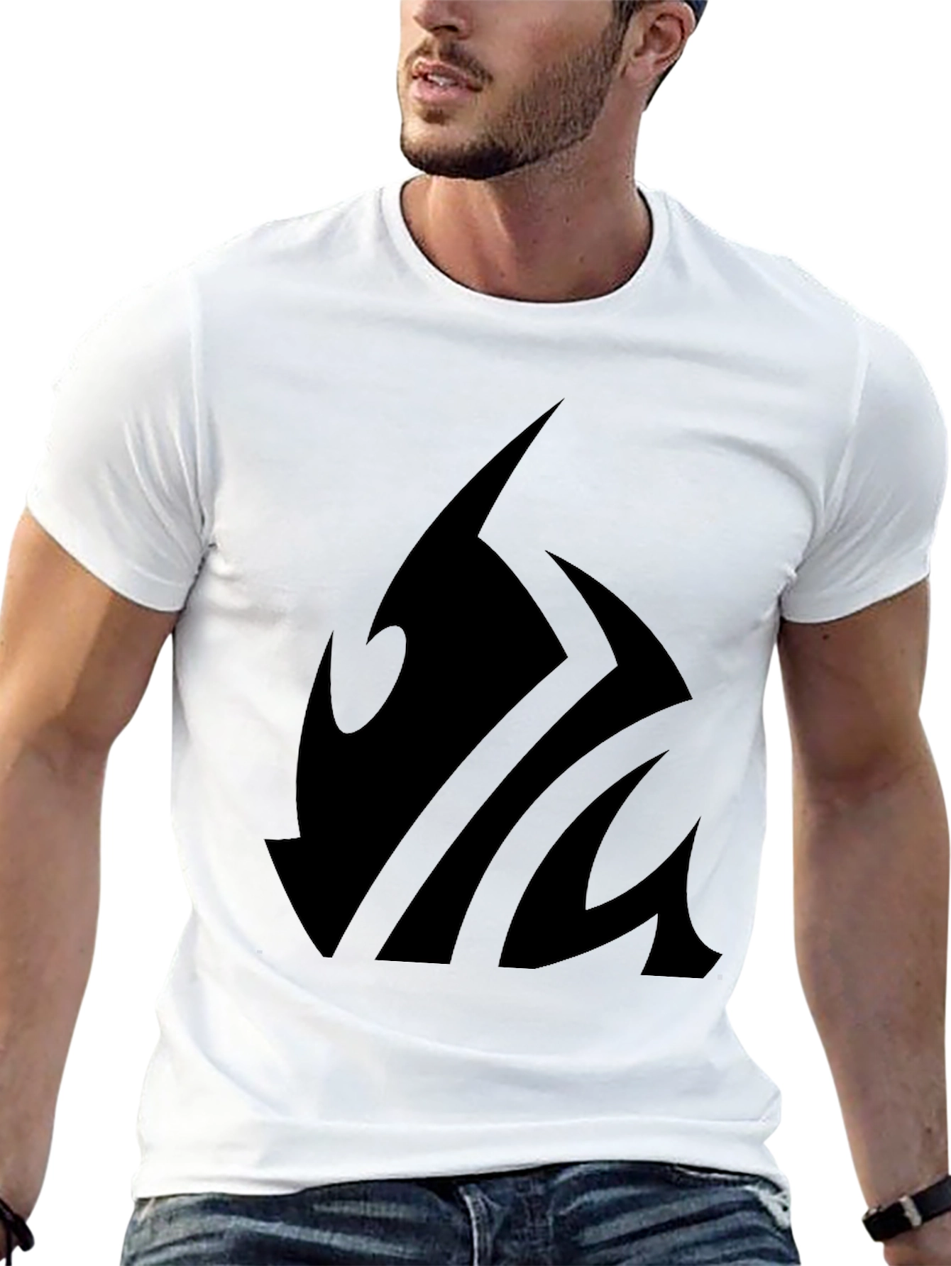 Bold Tribal Design Black T-Shirt - Modern Casual Tee