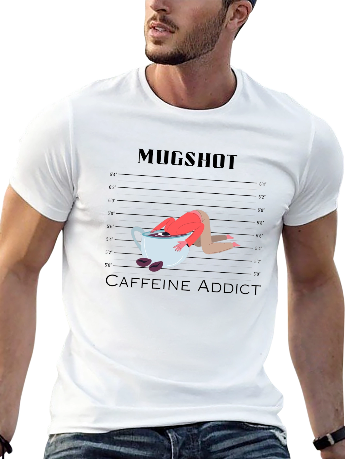 Mugshot Caffeine Addict Graphic T-Shirt