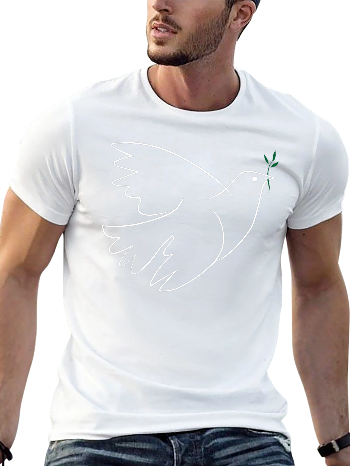 Dove Peace T-Shirt - Minimalist Bird Design