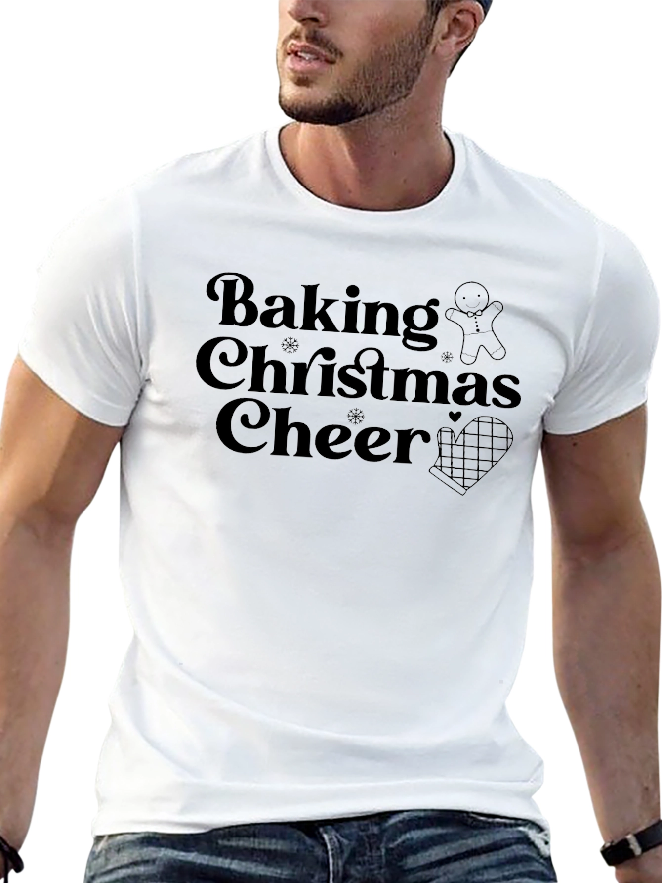 Baking Christmas Cheer Black Graphic Tee