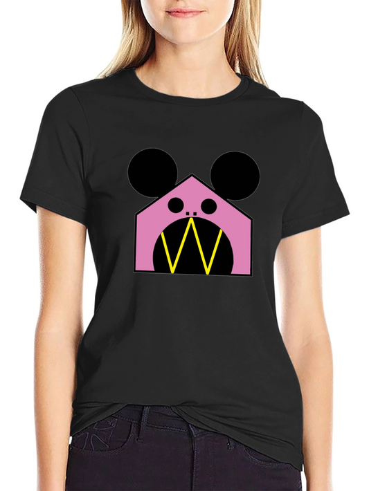 Geometric Character T-Shirt - Pink & Black