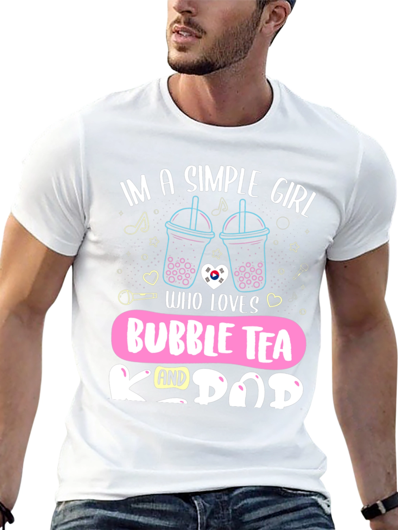 Simple Girl Bubble Tea K-Pop T-Shirt