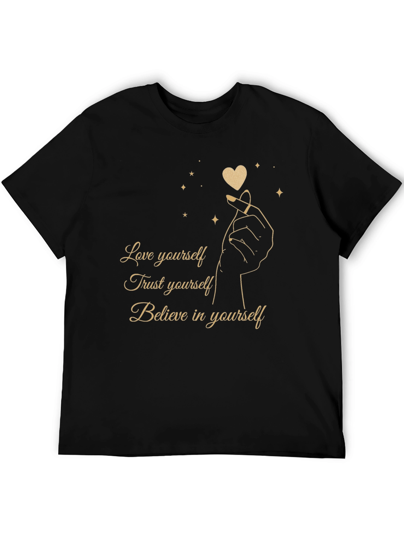 Love Yourself Graphic Tee - Black Cotton Blend Shirt