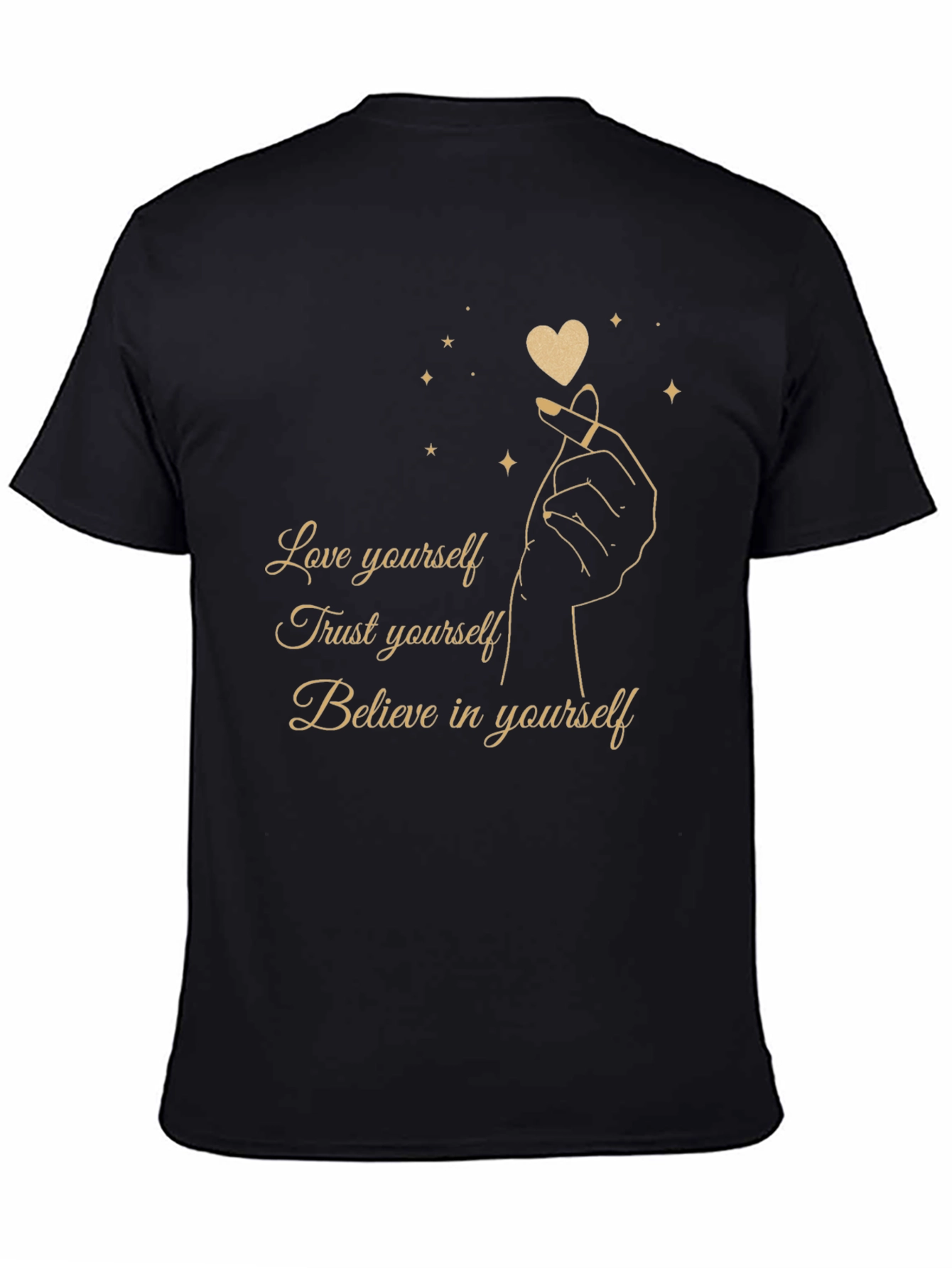 Love Yourself Graphic Tee - Black Cotton Blend Shirt