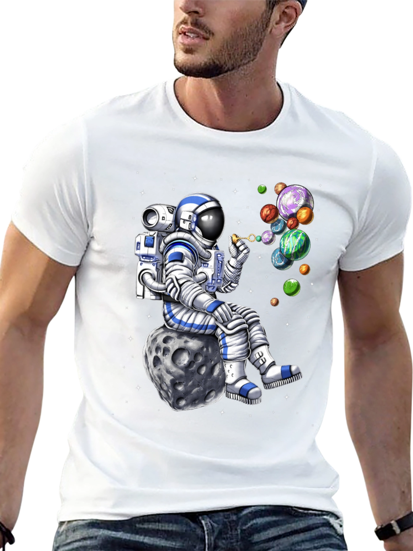 Astronaut Blowing Bubbles T-Shirt