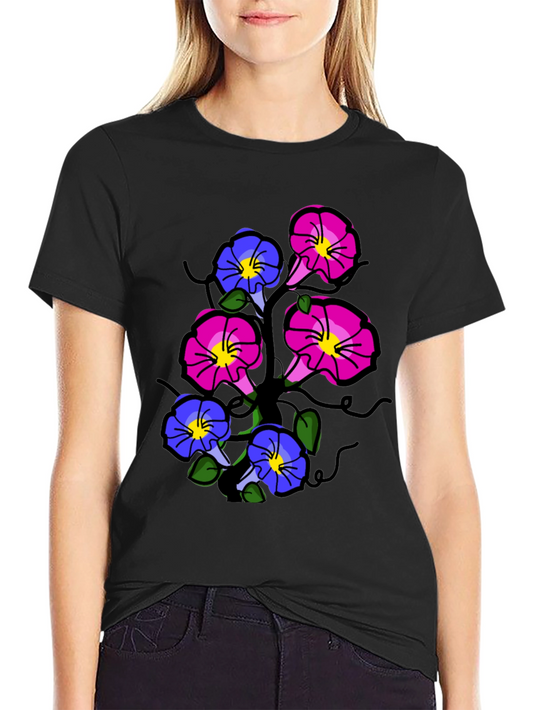 Floral Print T-Shirt - Unique Flower Design