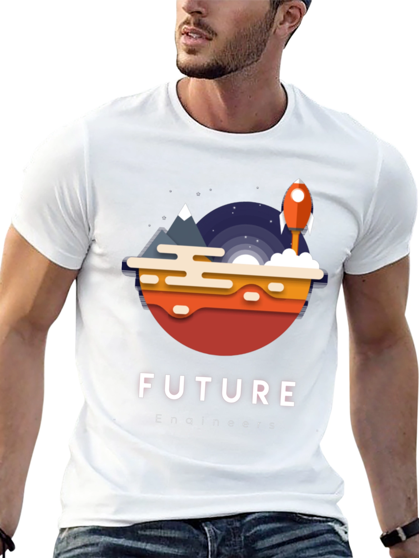 Future Engineers T-Shirt Space Rocket Design