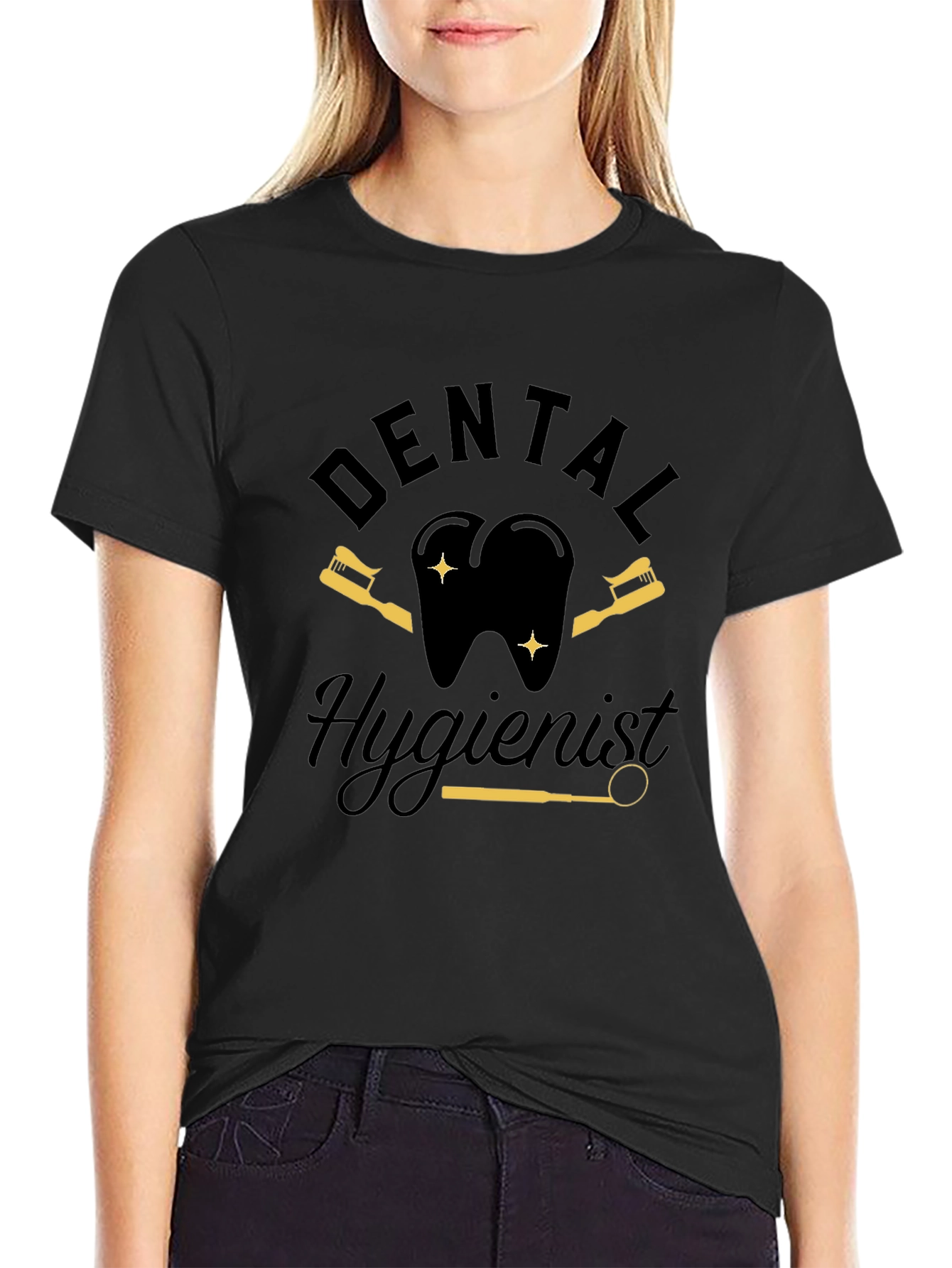 Dental Hygienist Graphic Tee - Black Cotton T-Shirt