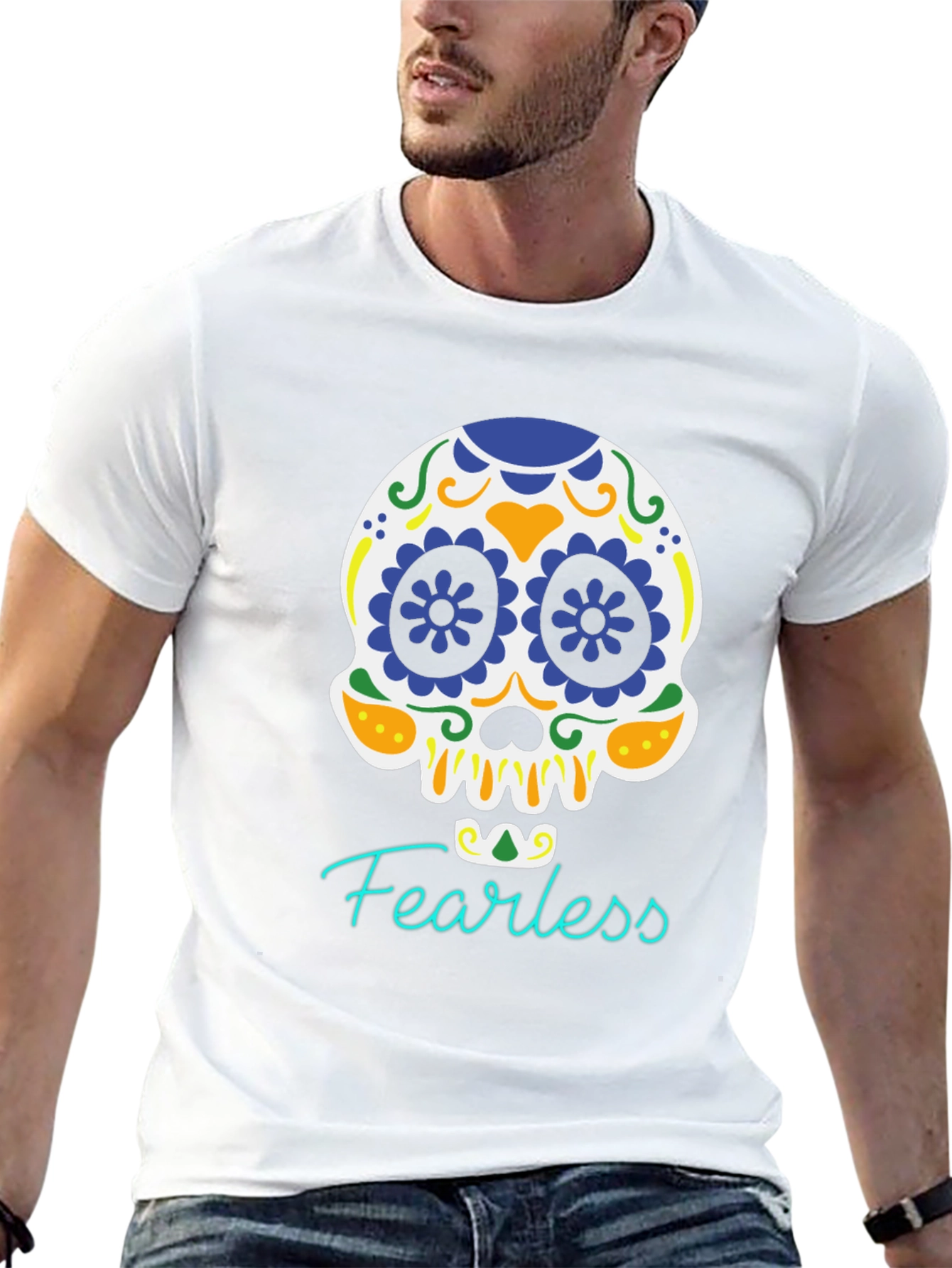 Fearless Skull Graphic Tee - Black