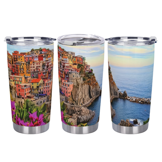 Oriental Cherry Blossom Pagoda Sunset Chinese Fantasy 20oz Art Tumbler