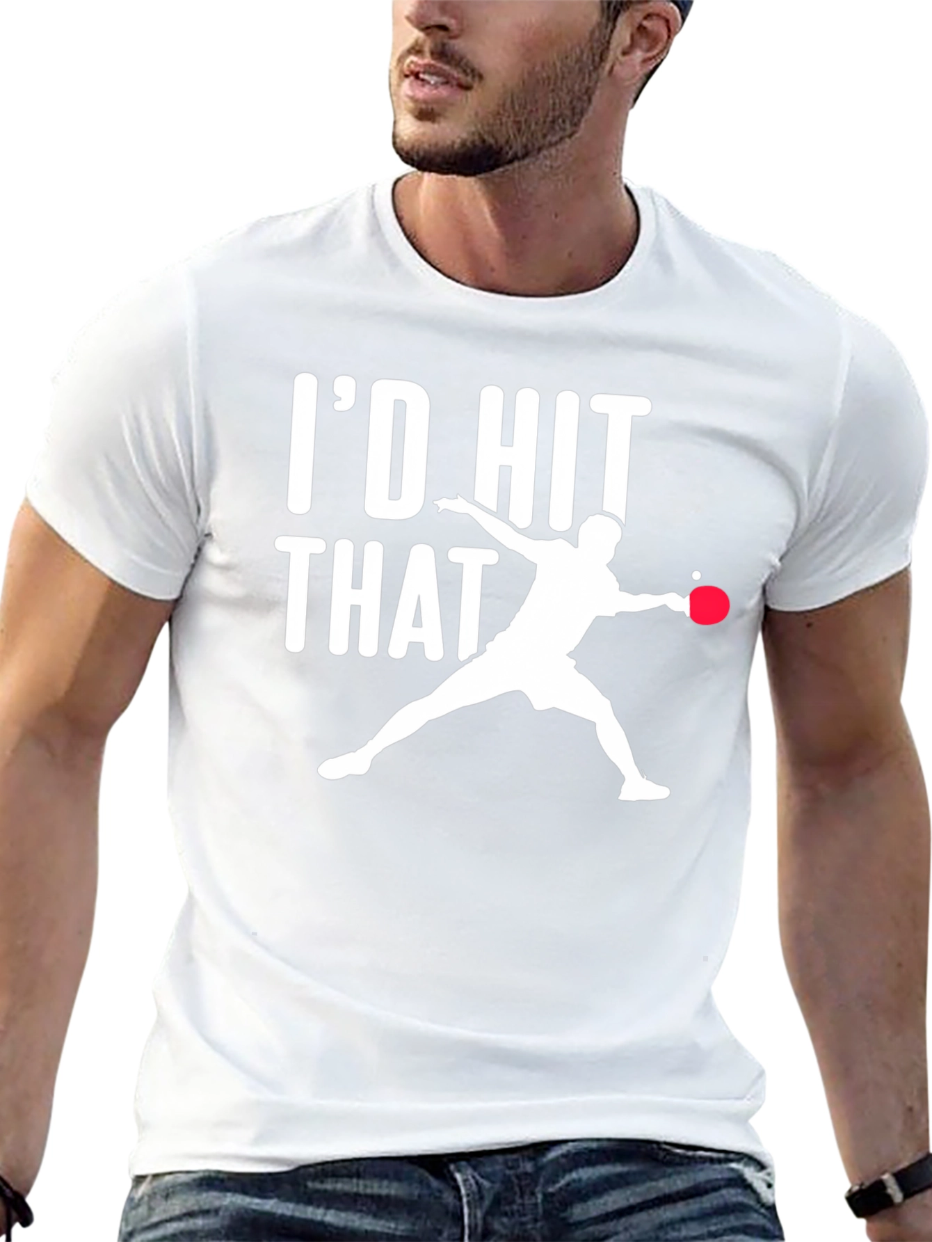 Id Hit That Table Tennis Black T-Shirt