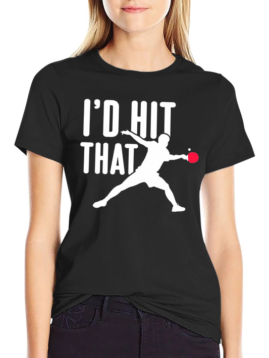 Id Hit That Table Tennis Black T-Shirt