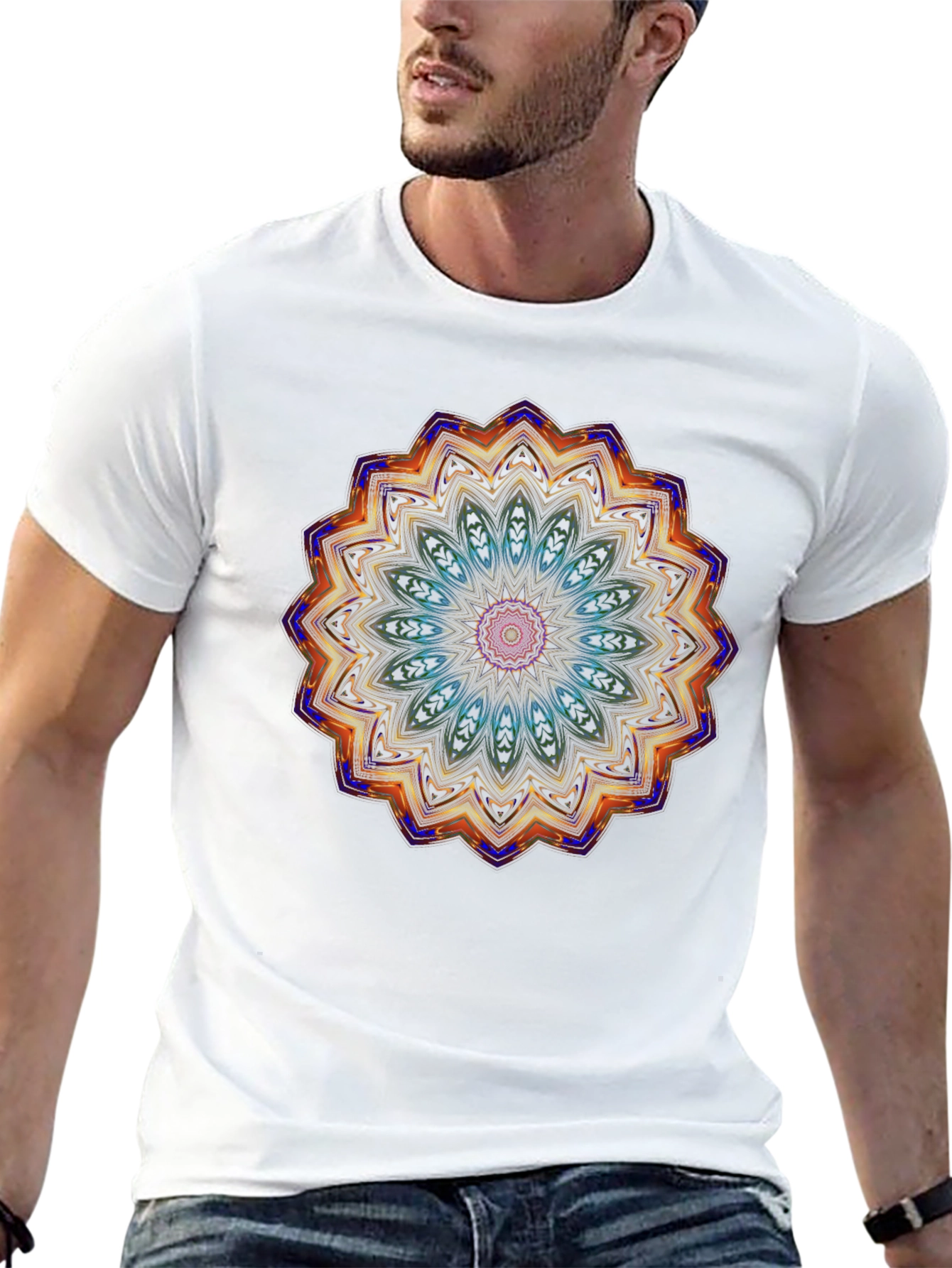 Mandala Graphic Print Black T-Shirt