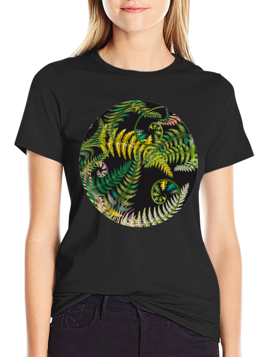 Fern Yin Yang Graphic T-Shirt - Unisex Black Tee