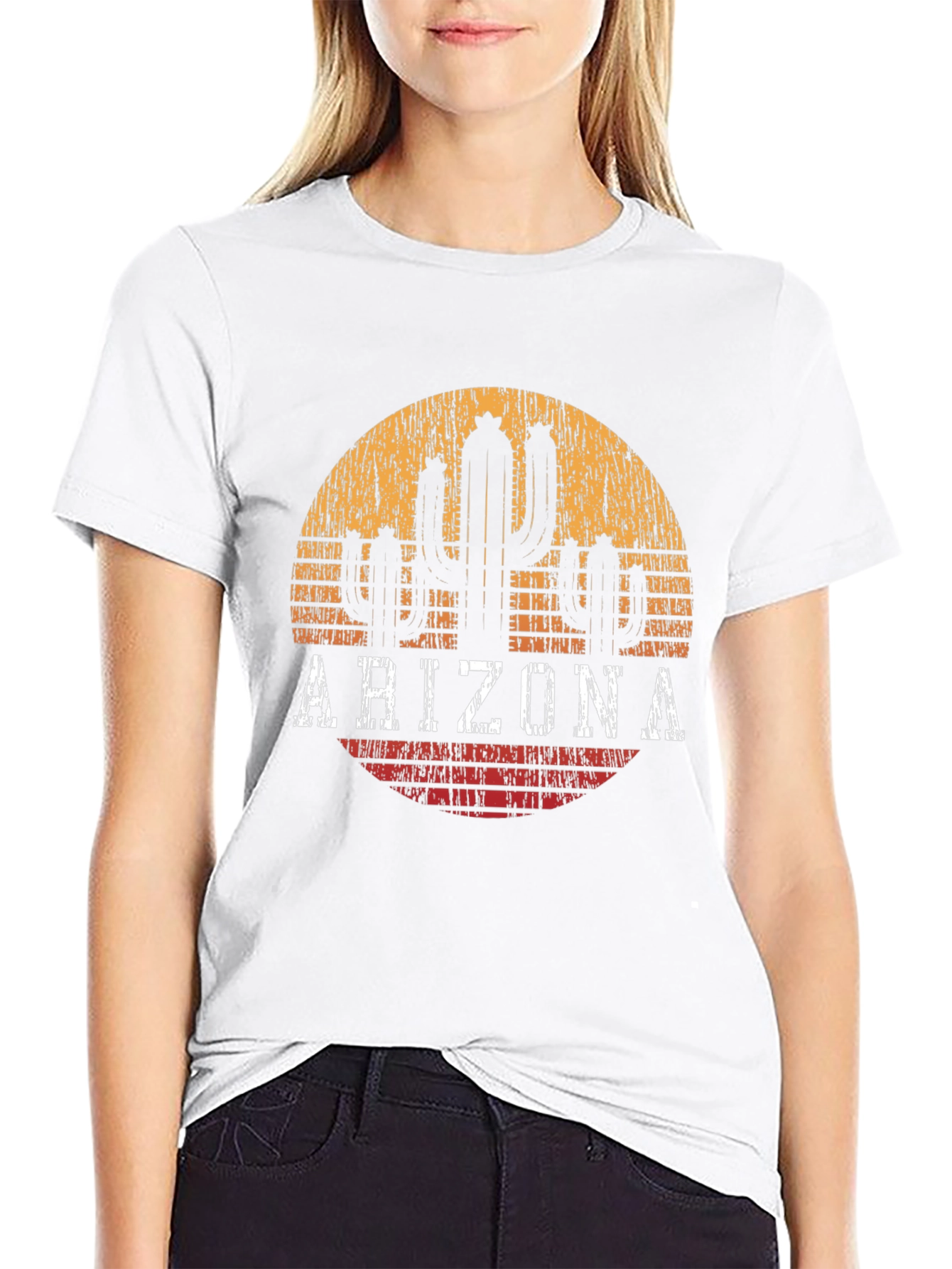 Arizona Cactus Graphic Tee - Distressed Desert Style T-Shirt