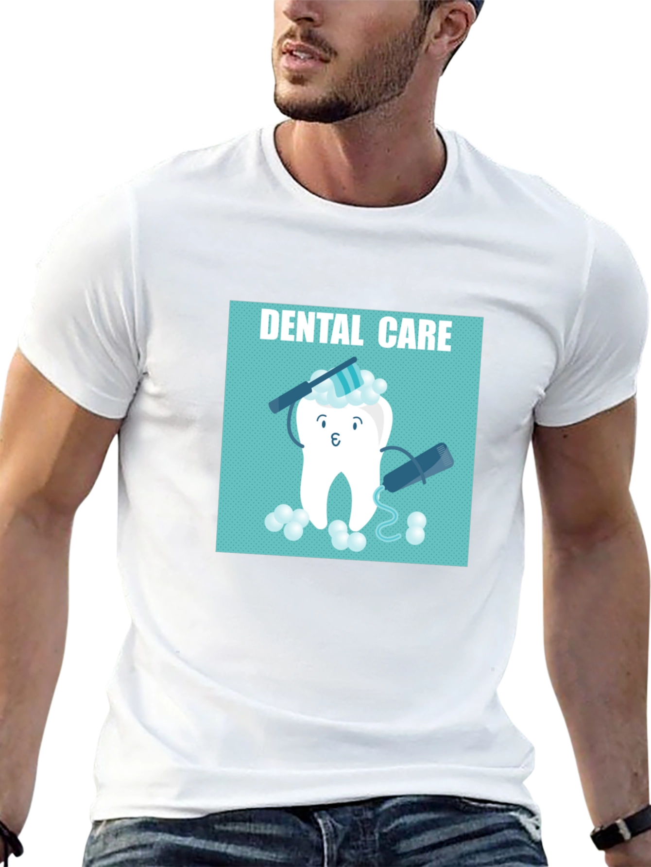 Dental Care Cartoon Graphic T-Shirt