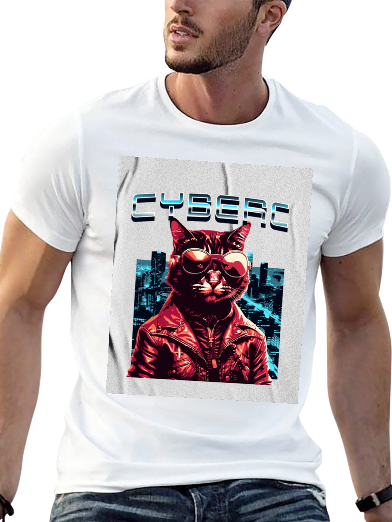 Cybercat T-Shirt - Cool Cat in Shades