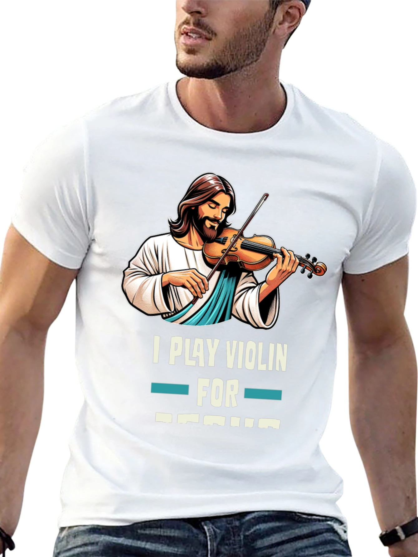 I Play Violin for Jesus T-Shirt Black