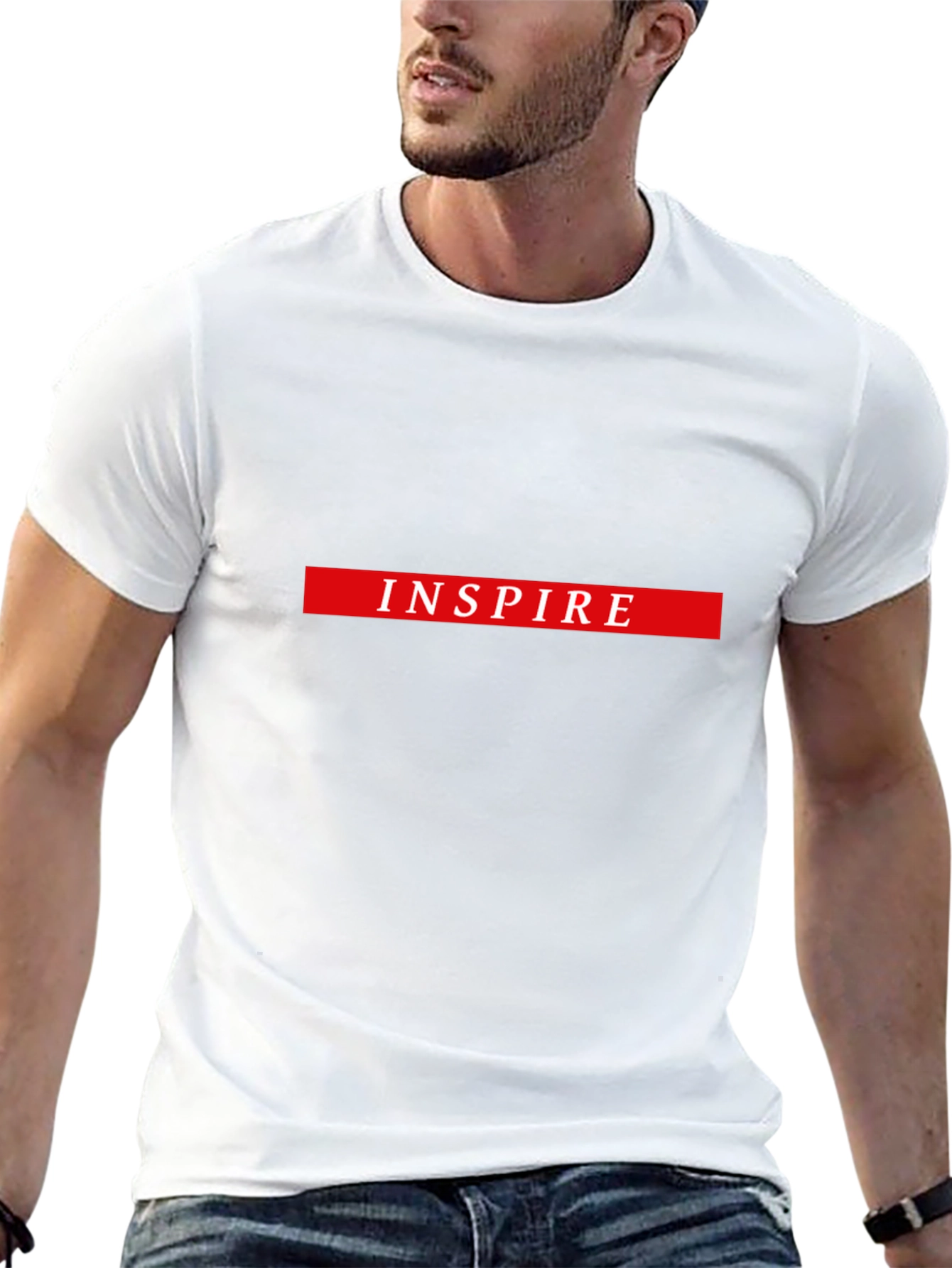 Inspire Graphic Tee - Black Cotton Blend T-Shirt