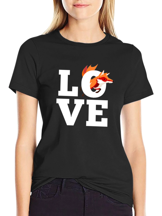 Fox Love Graphic Tee - Unisex Black T-Shirt