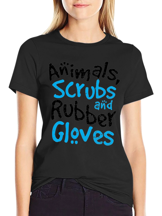 Animals Scrubs Rubber Gloves T-Shirt - Vet Life Tee