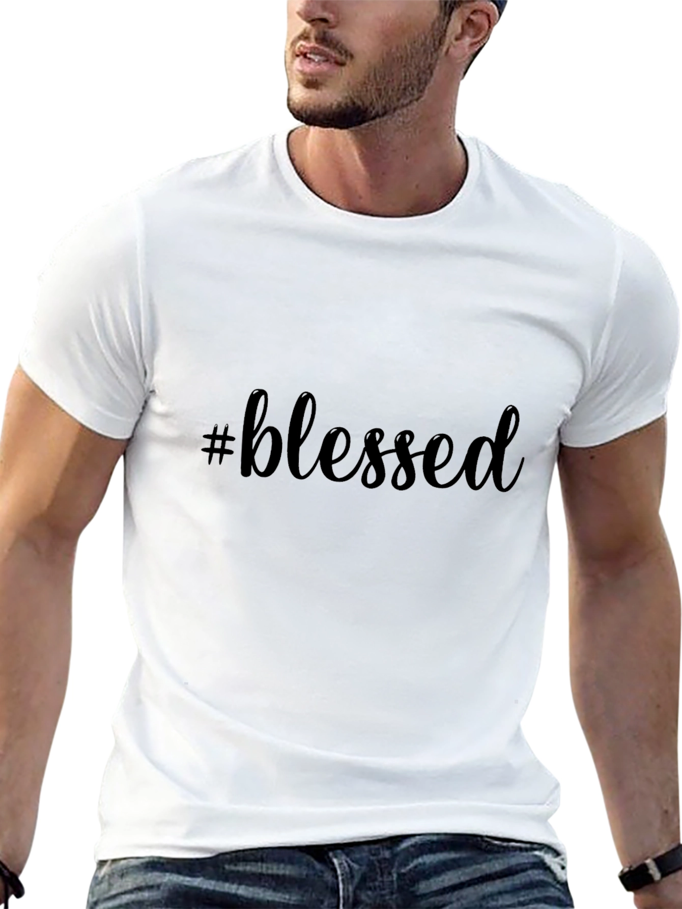 #blessed Black T-Shirt Casual Graphic Tee